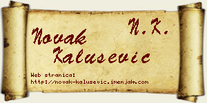 Novak Kalušević vizit kartica